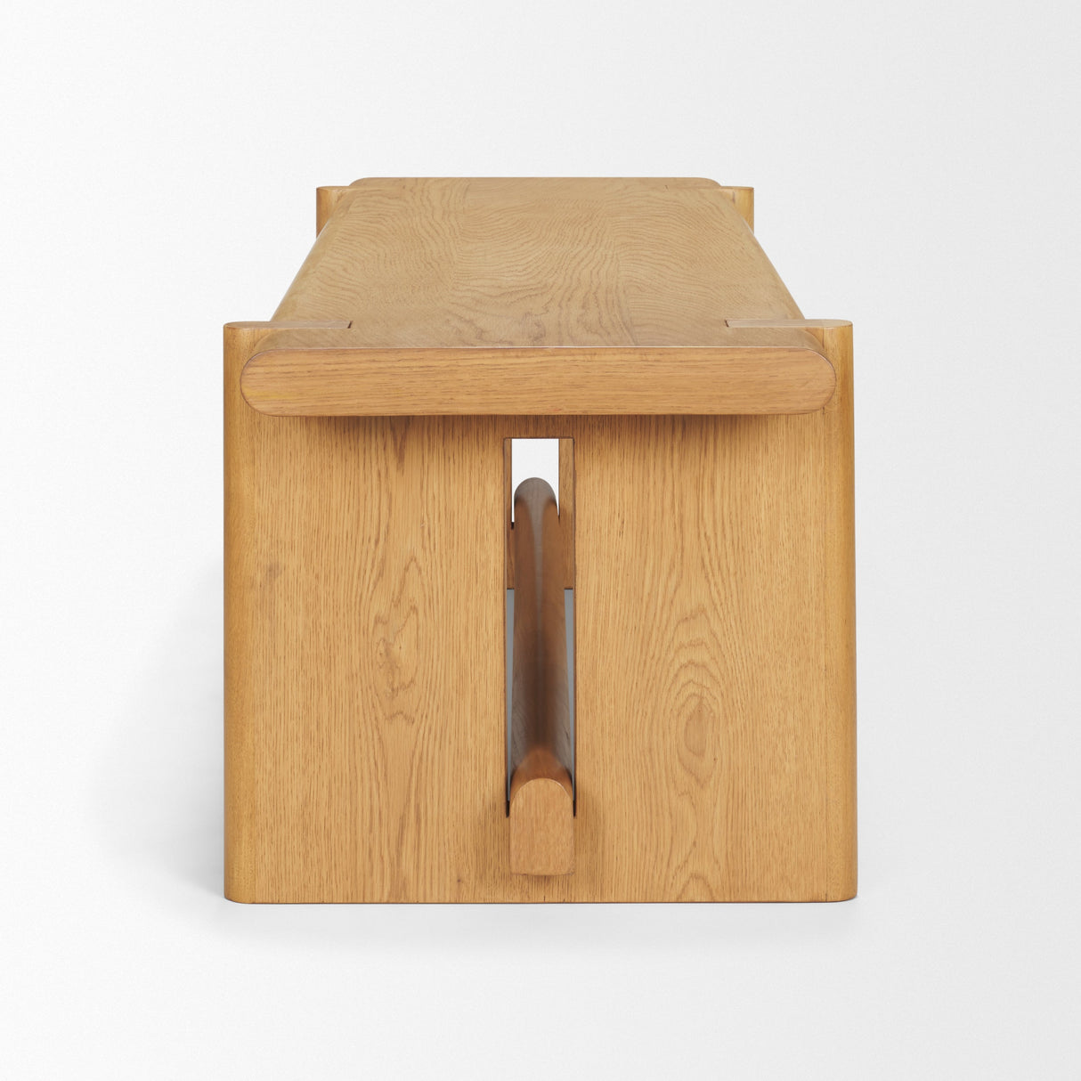 Rowan Light Brown Oak Wood Bench by Mercana at Eve Furniture