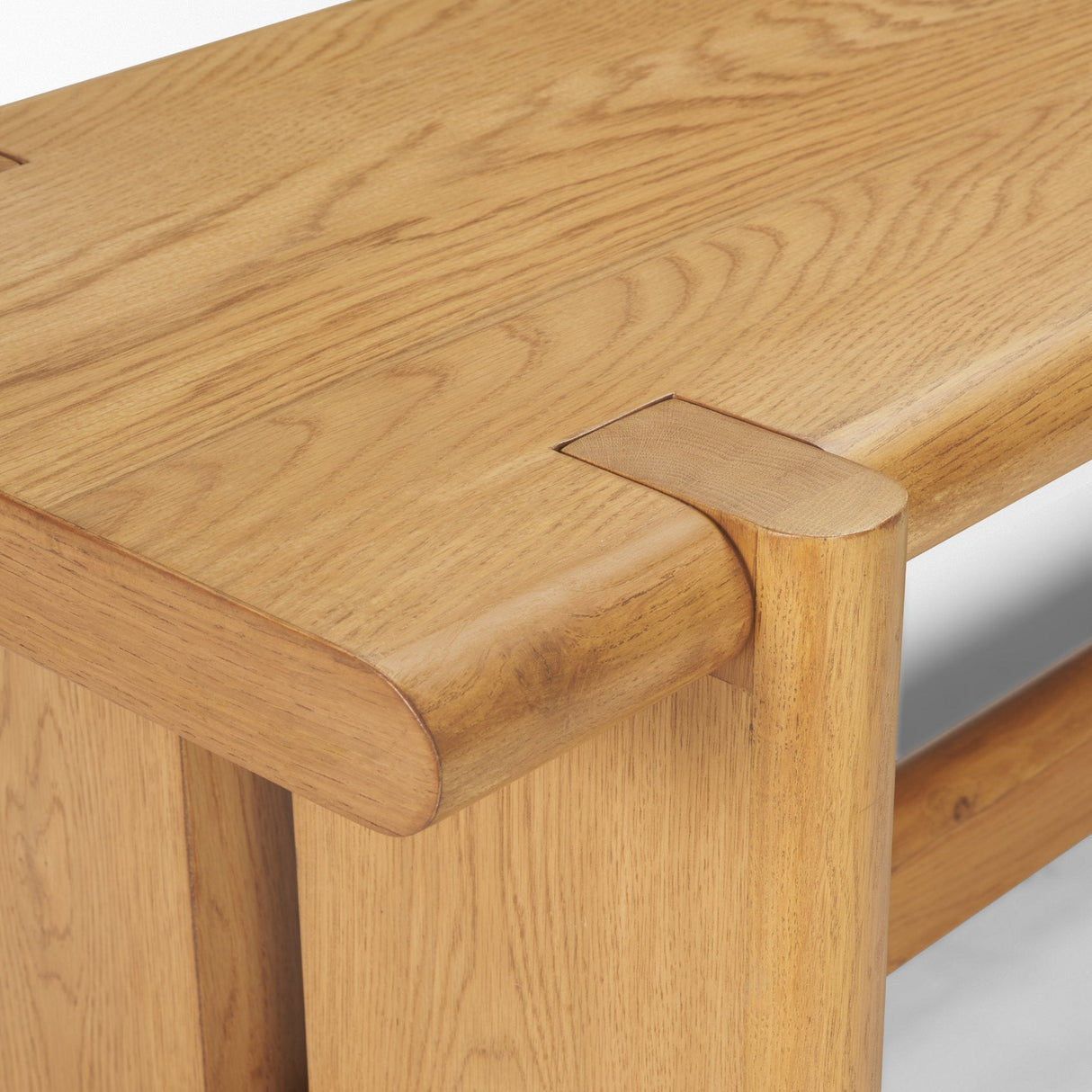 Rowan Light Brown Oak Wood Bench by Mercana at Eve Furniture