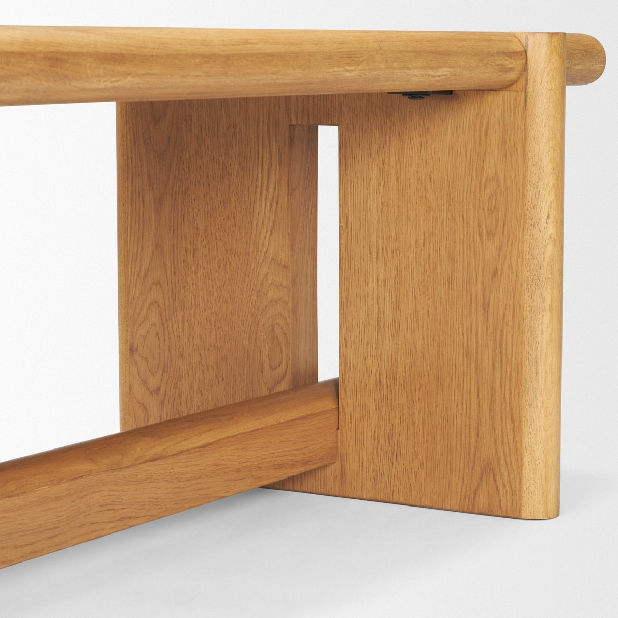 Rowan Light Brown Oak Wood Bench by Mercana at Eve Furniture