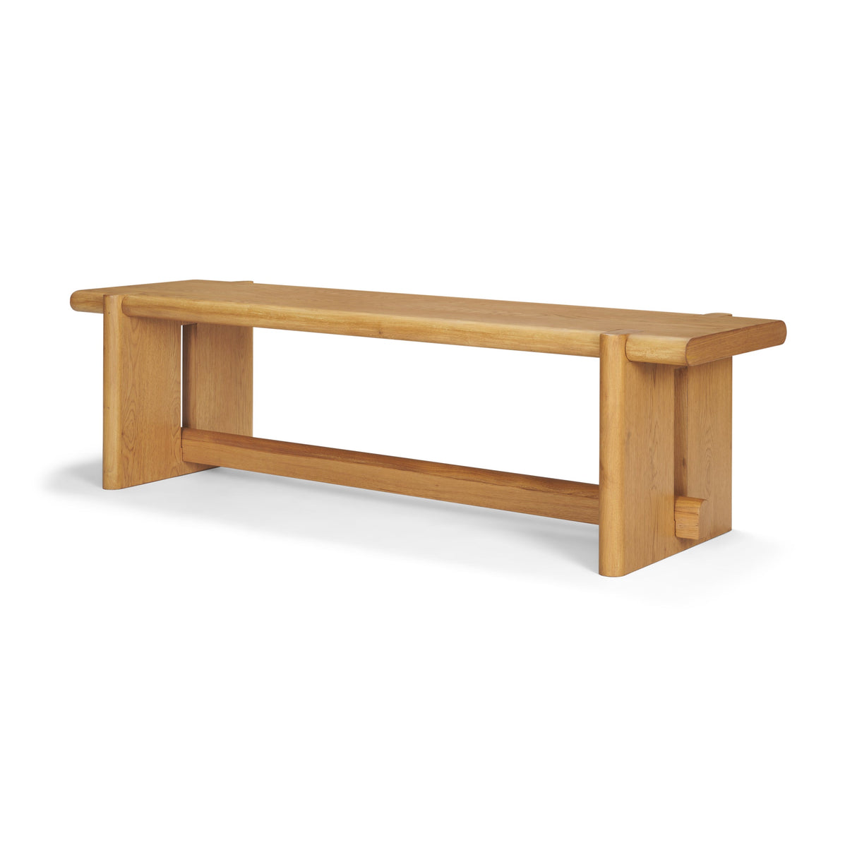 Rowan Light Brown Oak Wood Bench by Mercana at Eve Furniture