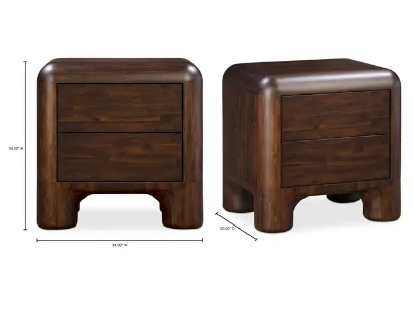 Rowan Nightstand Dark Brown by Moe's Home at Eve Furniture