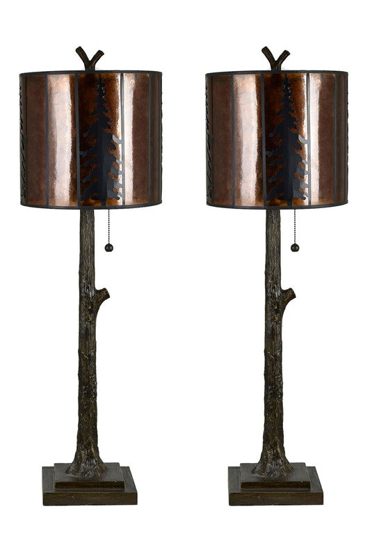 Rowan Oak Brown Table Lamp (Set of 2) by Crestview at Eve Furniture