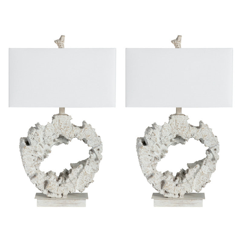 Rowan White Table Lamp (Set of 2) by Crestview at Eve Furniture