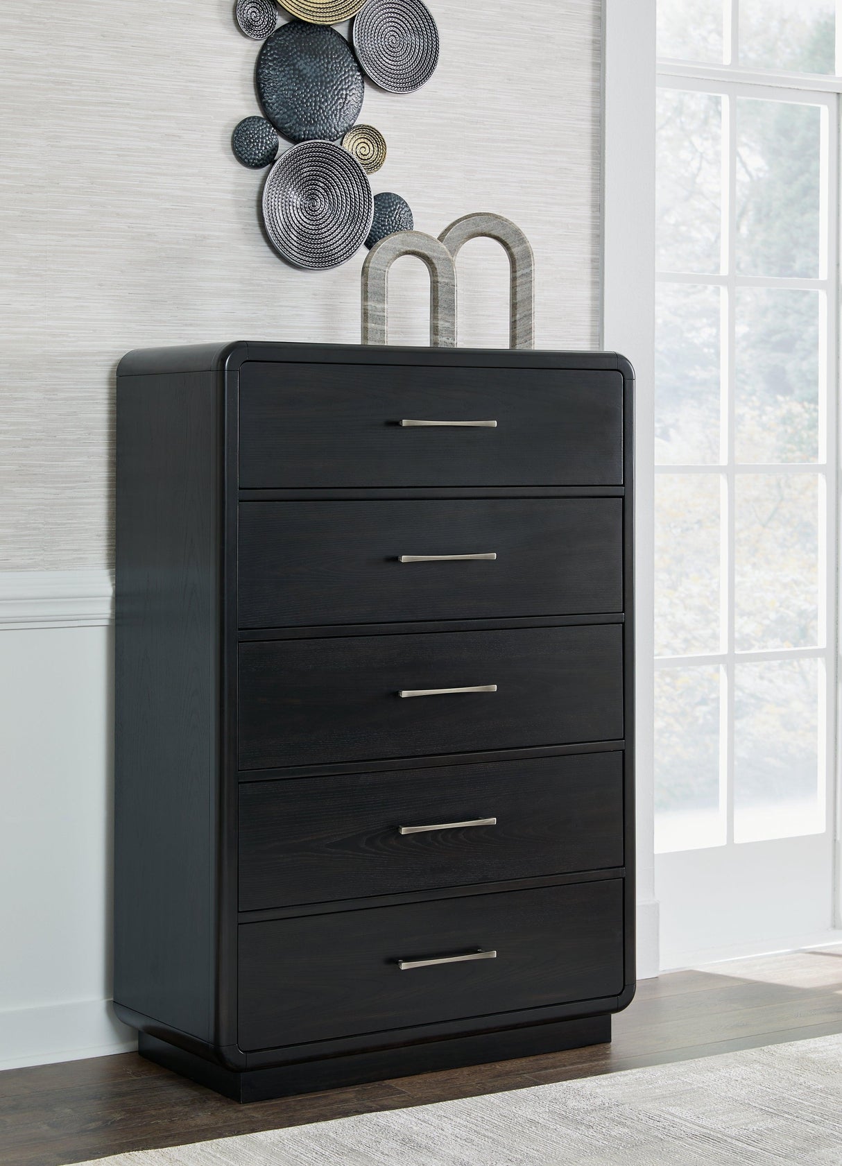 Rowanbeck Black Chest of Drawers by Ashley at Eve Furniture