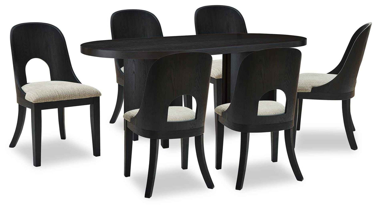 Rowanbeck Black Dining Room Set by Ashley at Eve Furniture