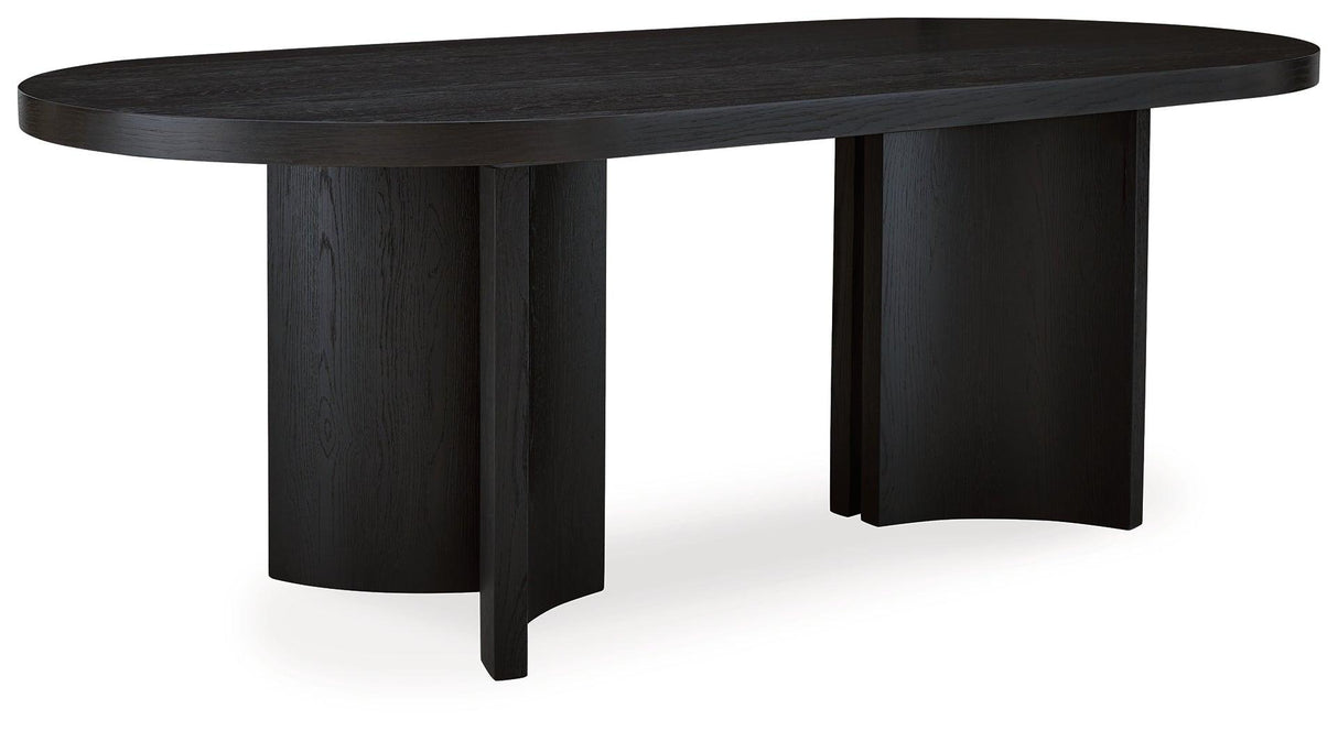 Rowanbeck Black Dining Table by Ashley at Eve Furniture