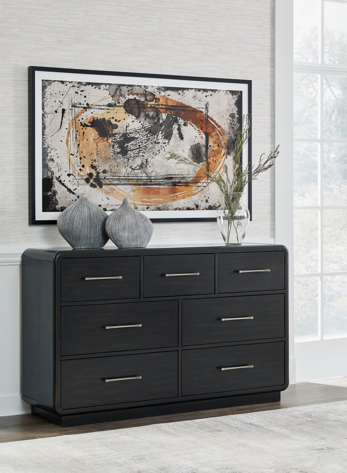 Rowanbeck Black Dresser by Ashley at Eve Furniture