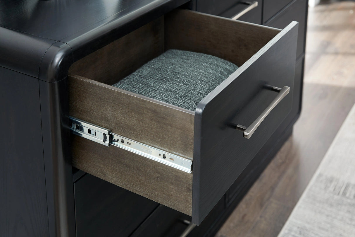 Rowanbeck Black Dresser by Ashley at Eve Furniture