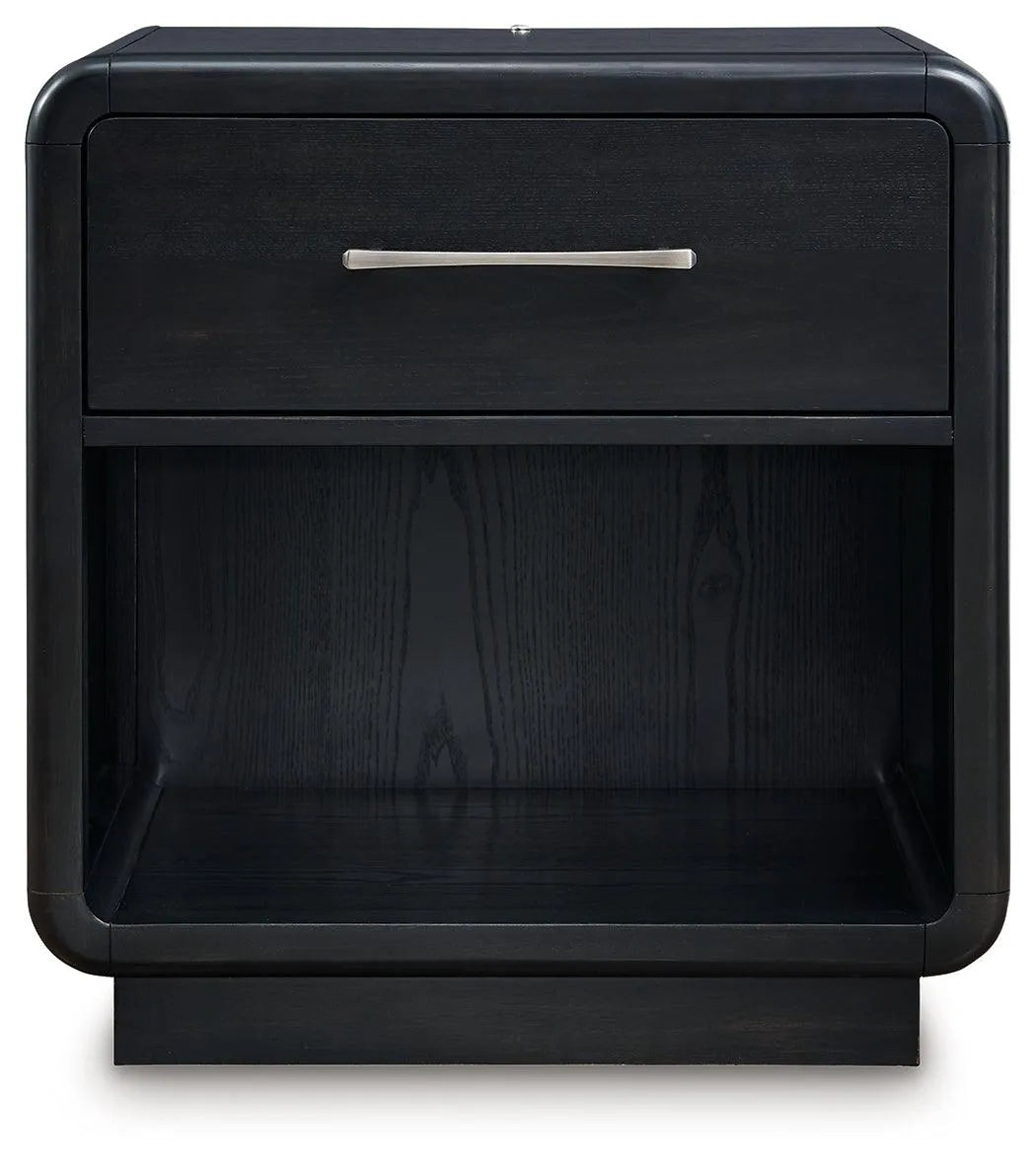 Rowanbeck Black Nightstand by Ashley at Eve Furniture
