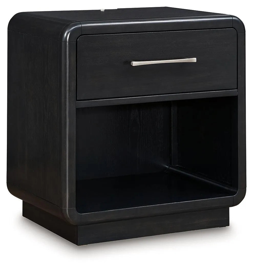 Rowanbeck Black Nightstand by Ashley at Eve Furniture