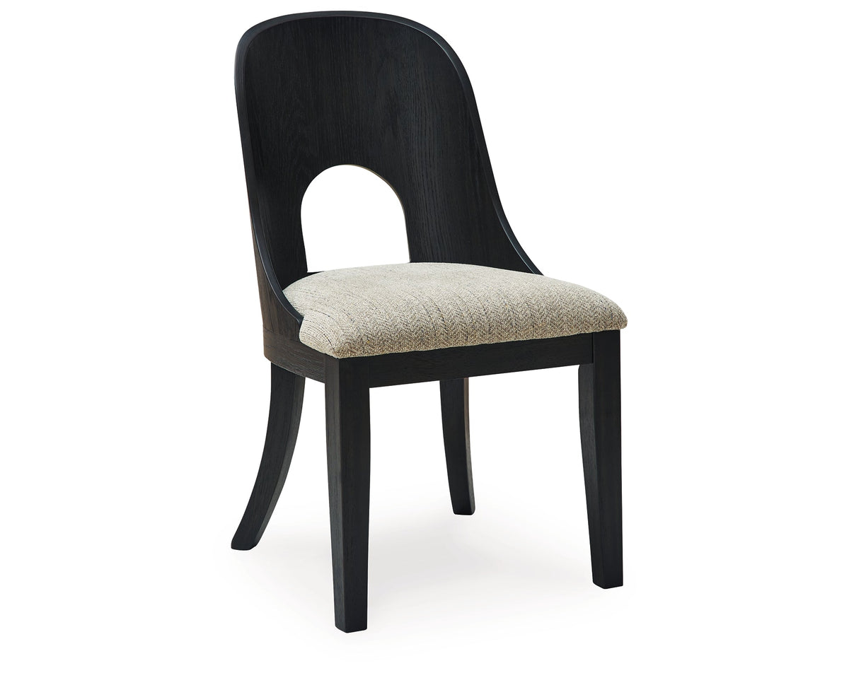 Rowanbeck Dining Table and 6 Chairs with Storage in Black by Ashley at Eve Furniture