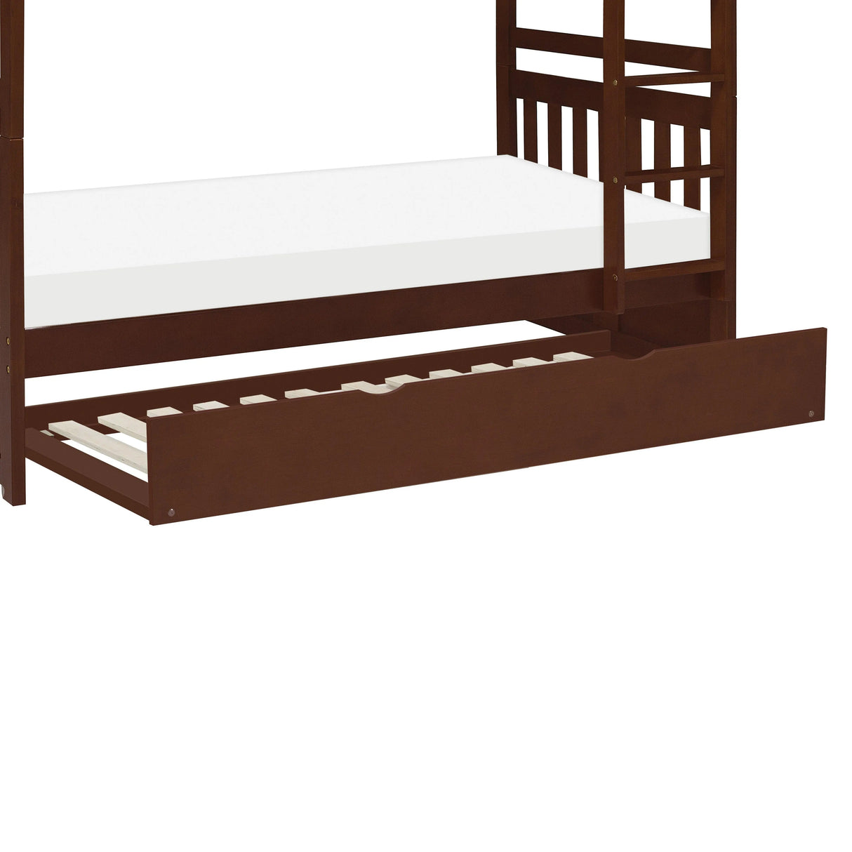 Rowe Dark Cherry Full/Full Bunk Bed with Twin Trundle by Homelegance at Eve Furniture