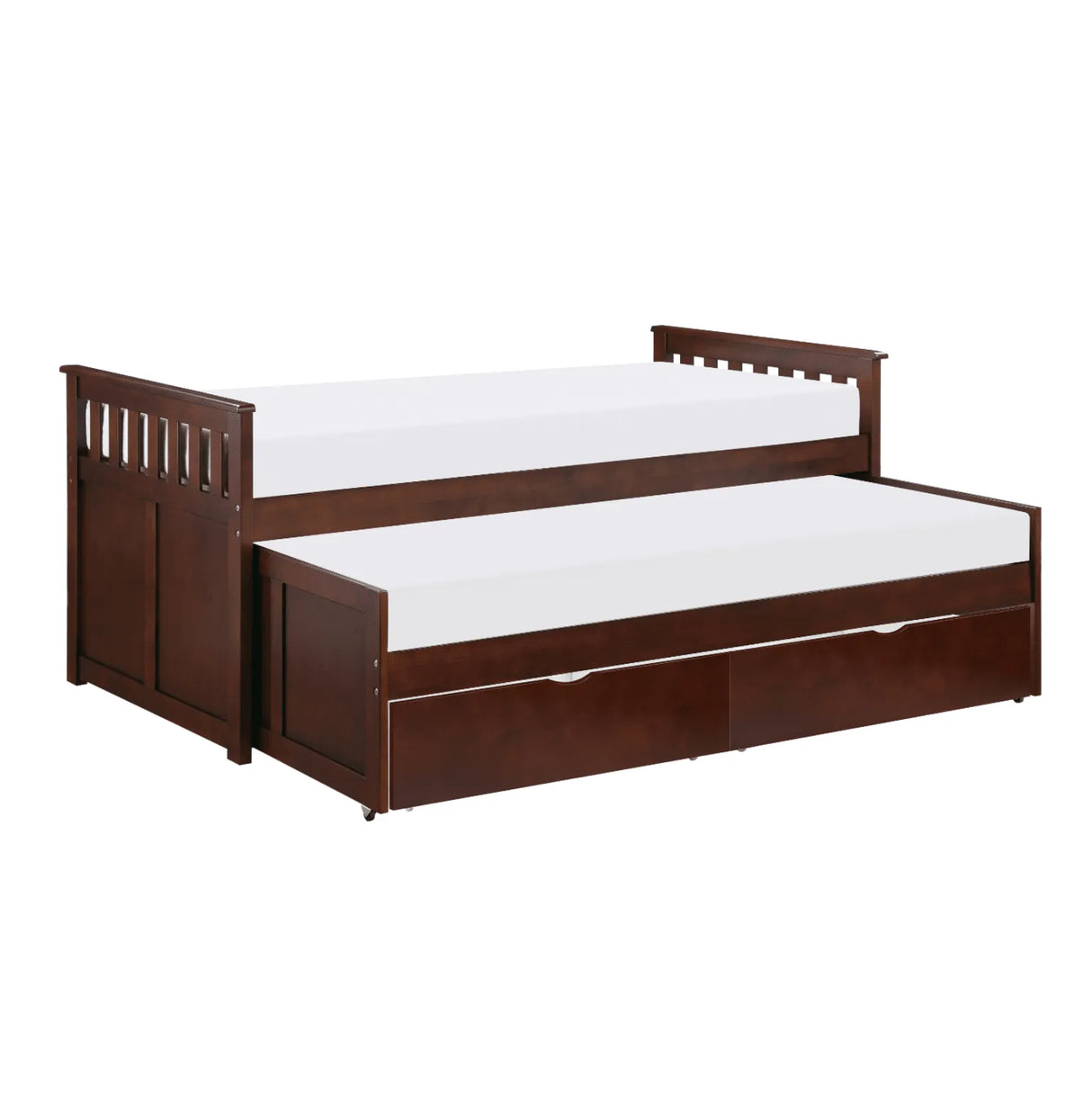 Rowe Dark Cherry Twin/Twin Bed with Storage Boxes by Homelegance at Eve Furniture