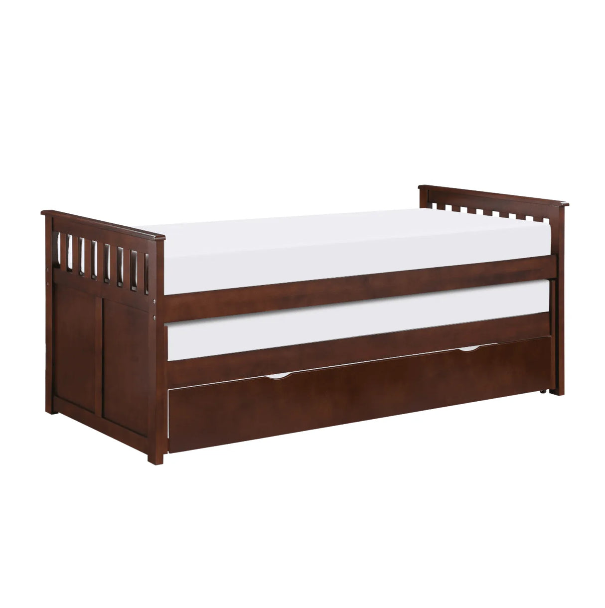 Rowe Dark Cherry Twin/Twin Bed with Twin Trundle by Homelegance at Eve Furniture