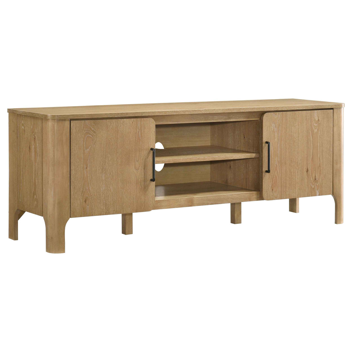Rowe Light Oak 65-inch 2-door Wood TV Stand Media Console by Coaster at Eve Furniture