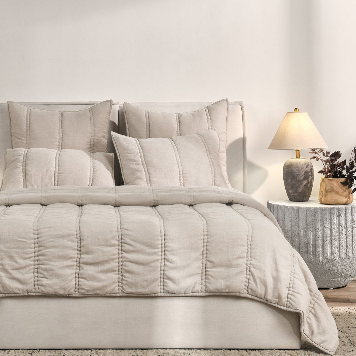 Rowen Taupe Quilt Collection by Classic Home at Eve Furniture