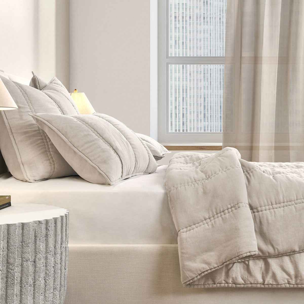 Rowen Taupe Quilt Collection by Classic Home at Eve Furniture
