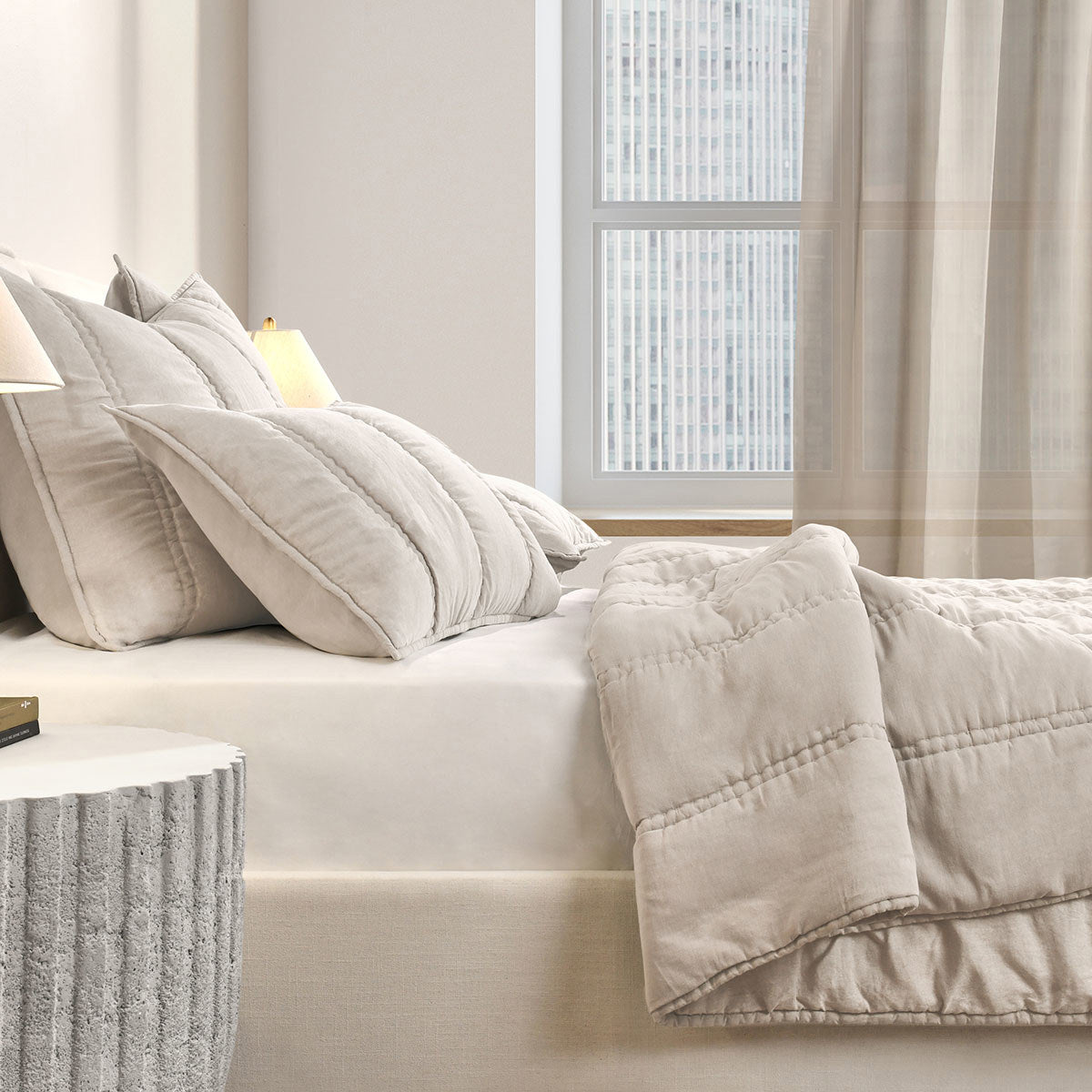Rowen Taupe Quilt Collection by Classic Home at Eve Furniture