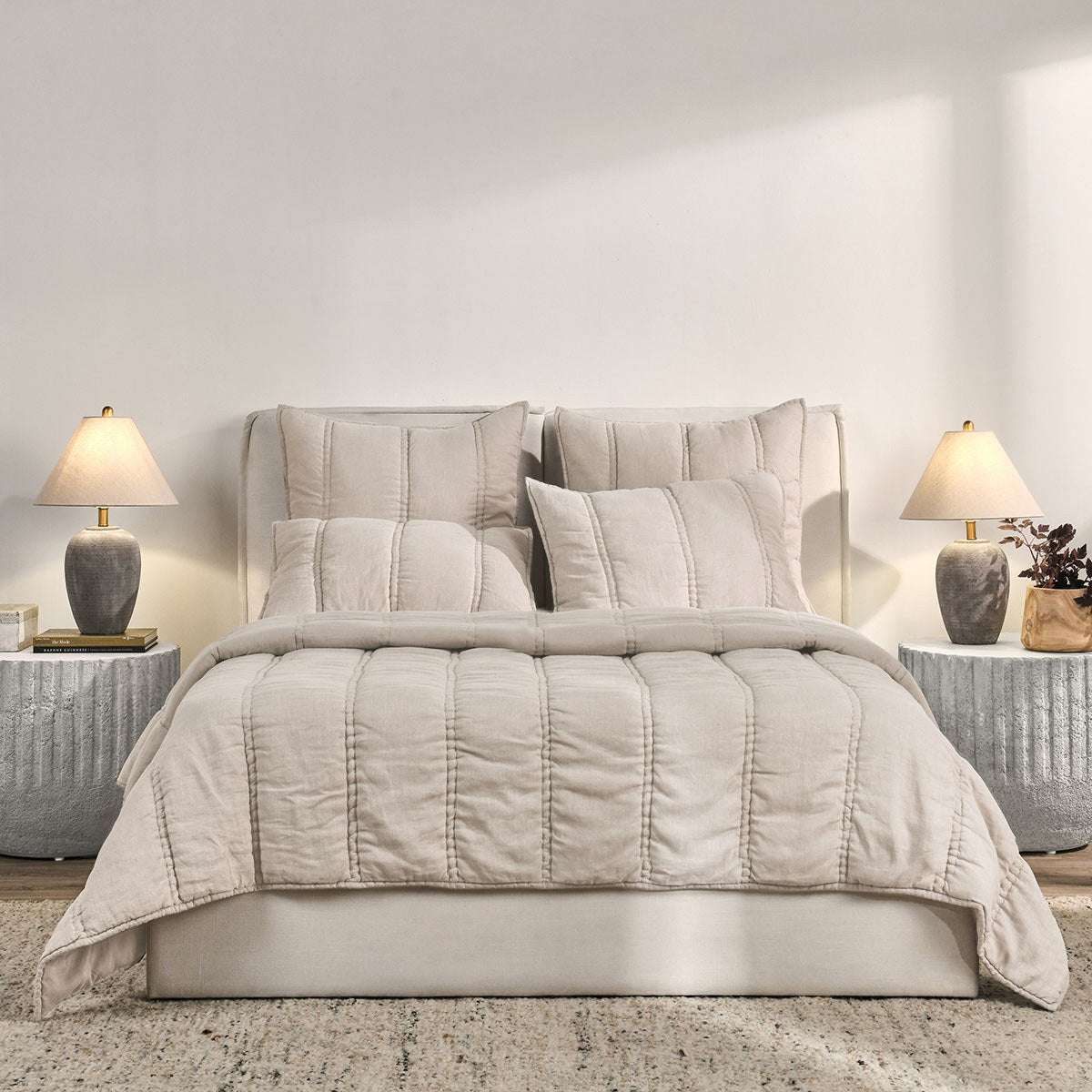 Rowen Taupe Quilt Collection by Classic Home at Eve Furniture