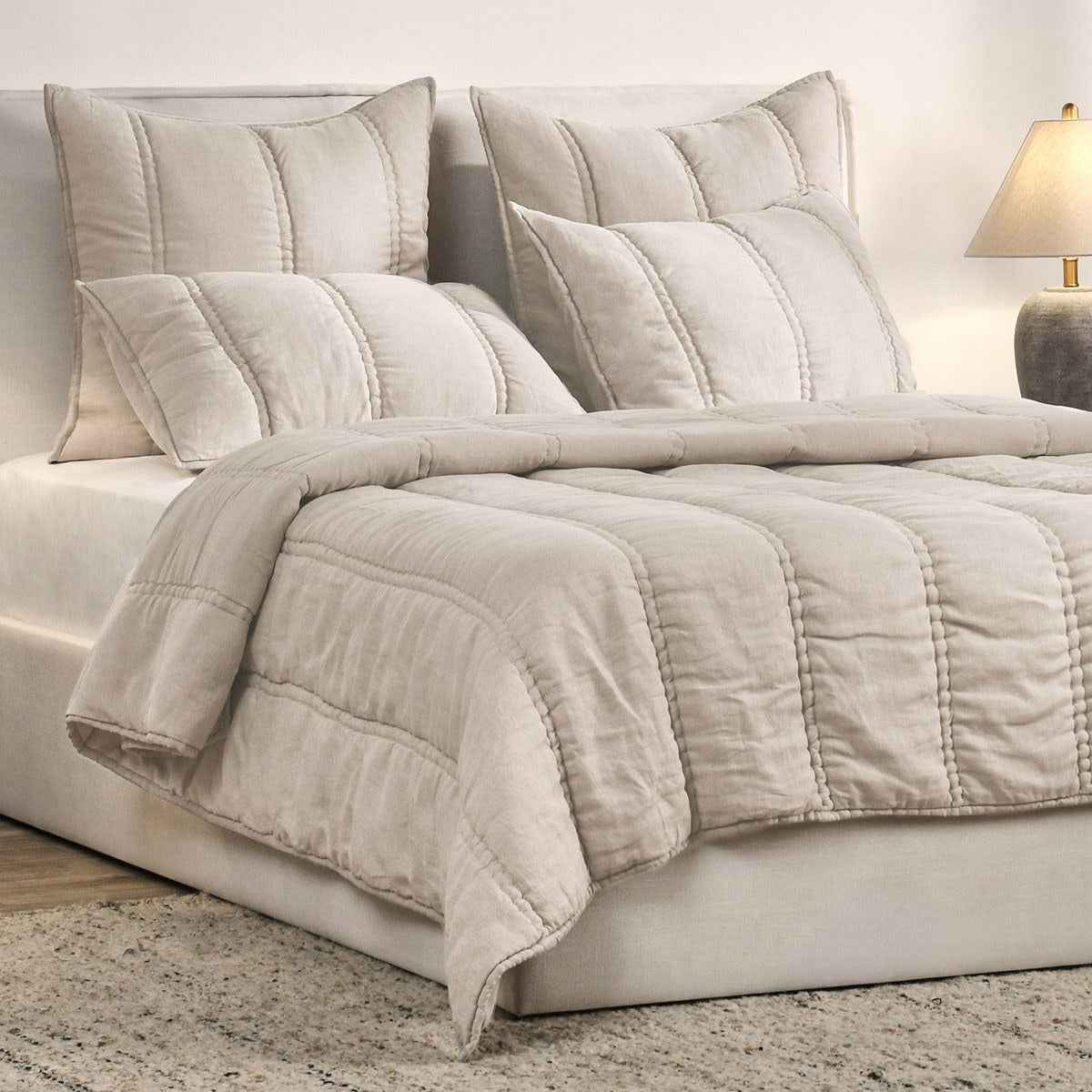 Rowen Taupe Quilt Collection by Classic Home at Eve Furniture