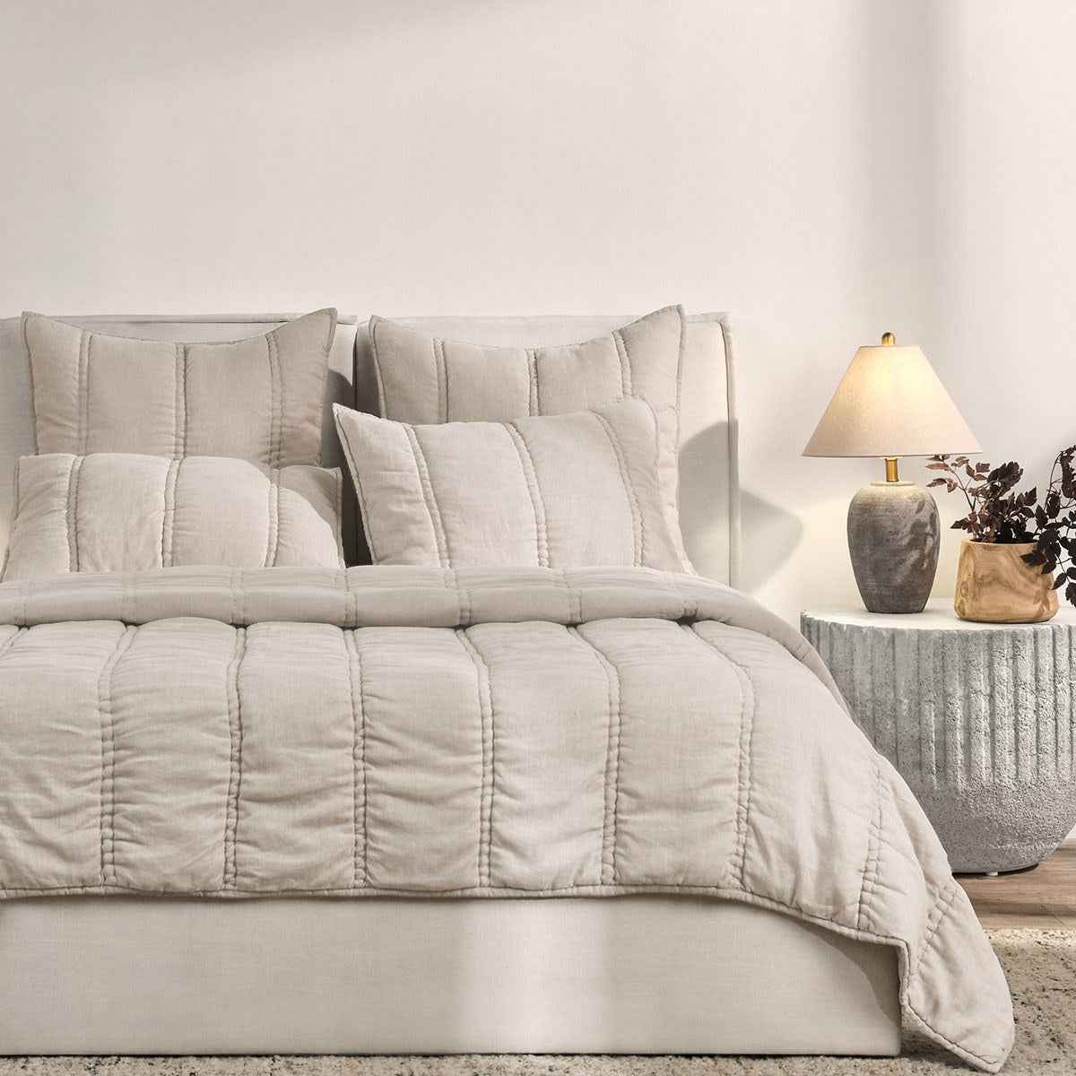 Rowen Taupe Quilt Collection by Classic Home at Eve Furniture