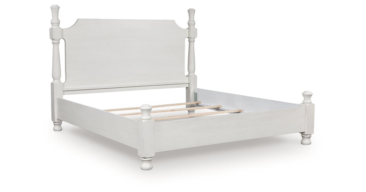Rowlenstown Antique White Poster Bedroom Set by Ashley at Eve Furniture