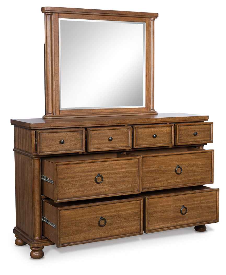 Rowlenstown Brown Dresser and Mirror by Ashley at Eve Furniture