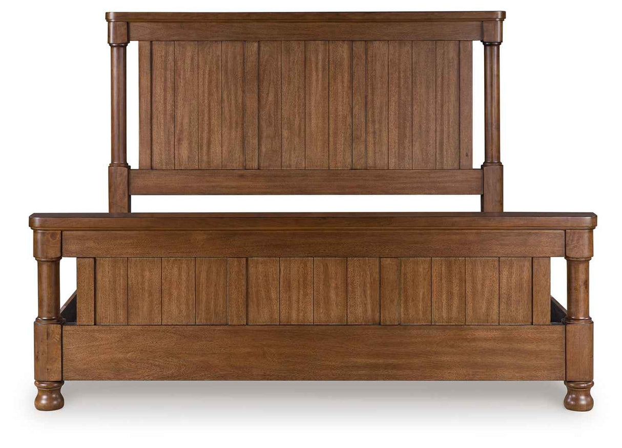 Rowlenstown Brown King Poster Bed by Ashley at Eve Furniture