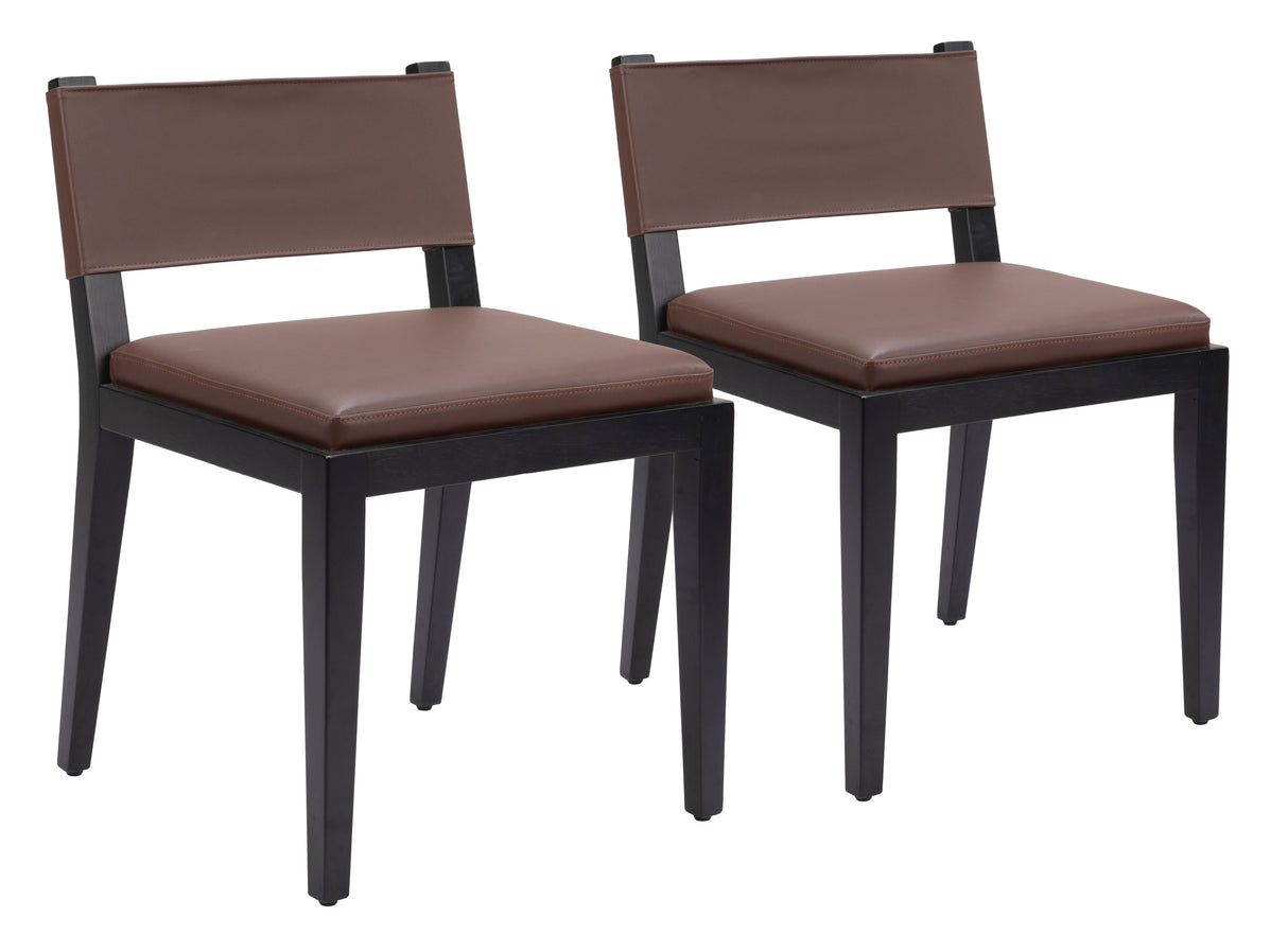 Roxas Brown Dining Chair (Set of 2) by Zuomod at Eve Furniture