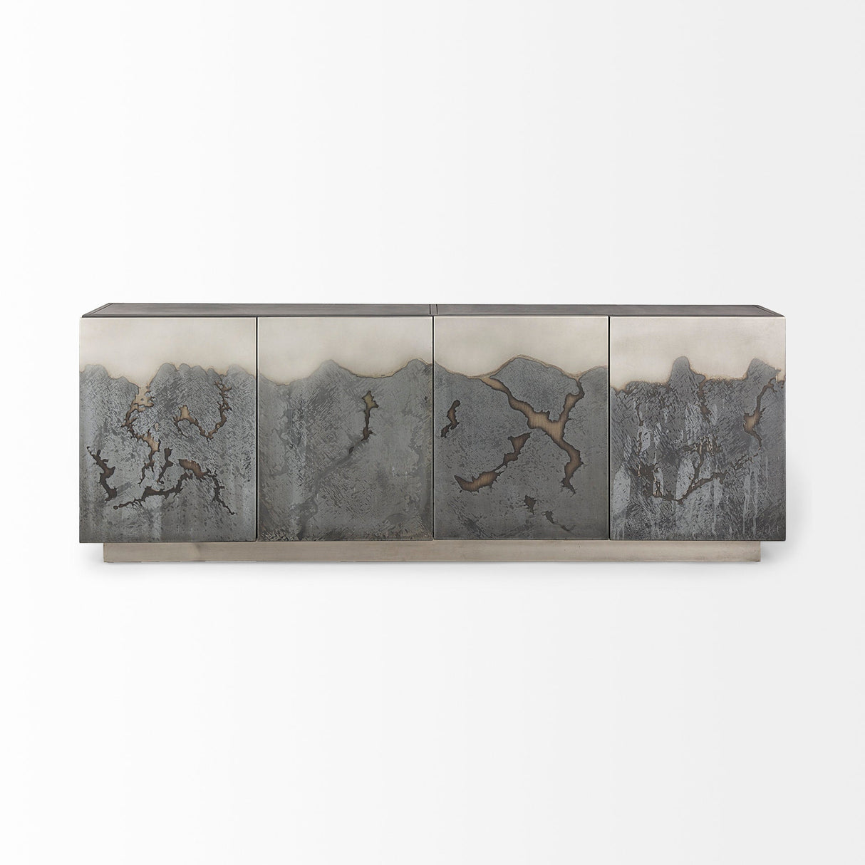 Roxdale 82.0L x 18.0W x 29.0H Acid Wash Metal Sideboard by Mercana at Eve Furniture