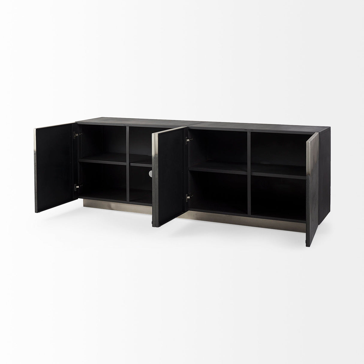 Roxdale 82.0L x 18.0W x 29.0H Acid Wash Metal Sideboard by Mercana at Eve Furniture