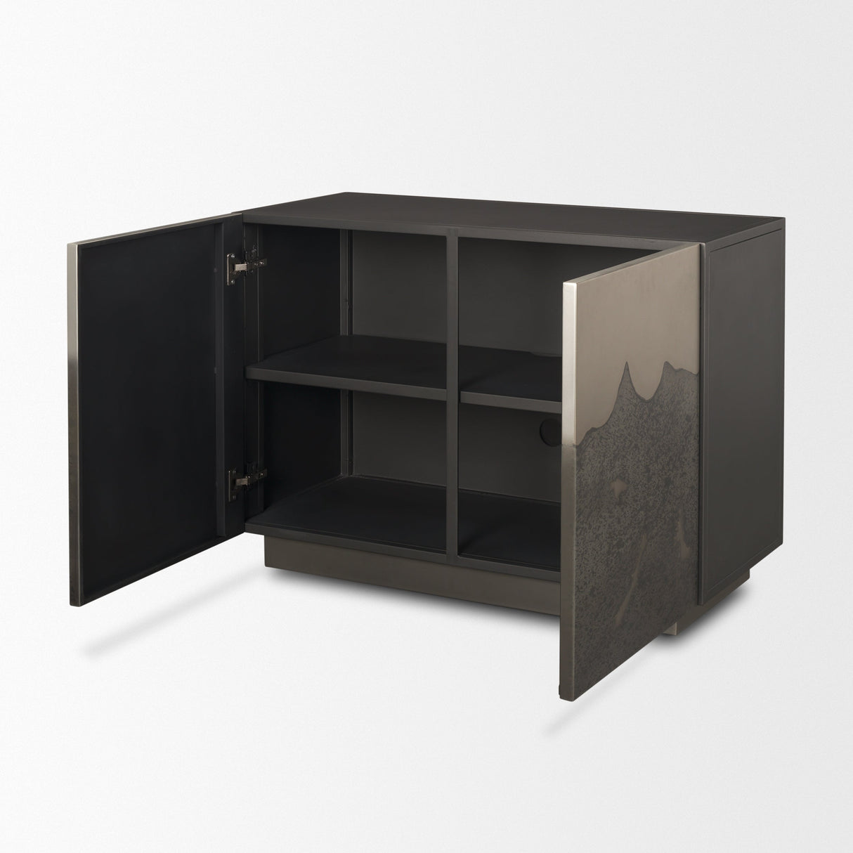Roxdale Acid Washed Iron Metal Accent Cabinet by Mercana at Eve Furniture