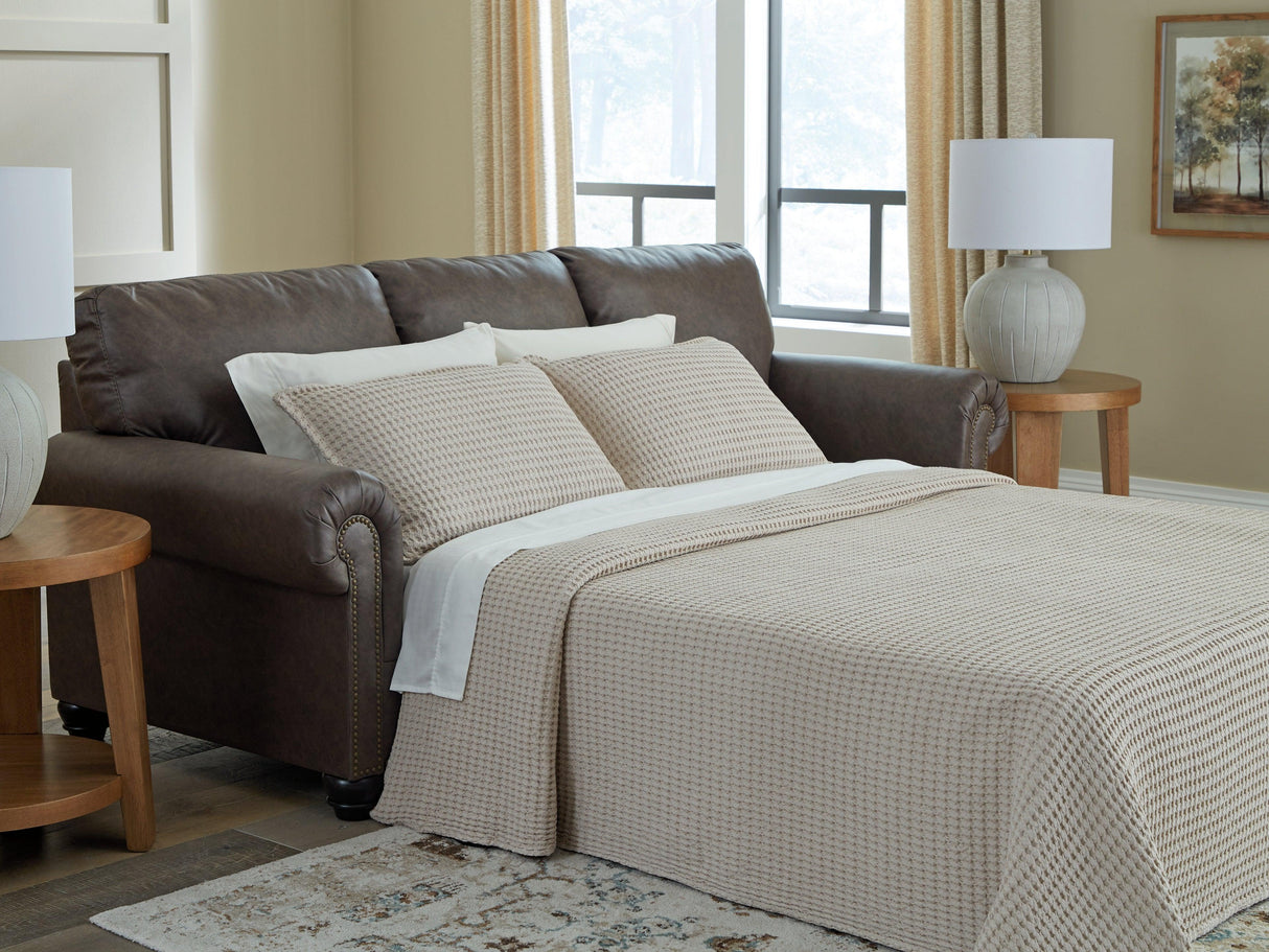 Roxmere Umber Queen Sofa Sleeper by Ashley at Eve Furniture