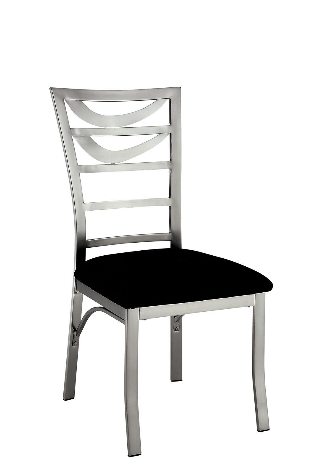 Roxo Silver/Black Side Chair, Set of 2 by Furniture of America at Eve Furniture
