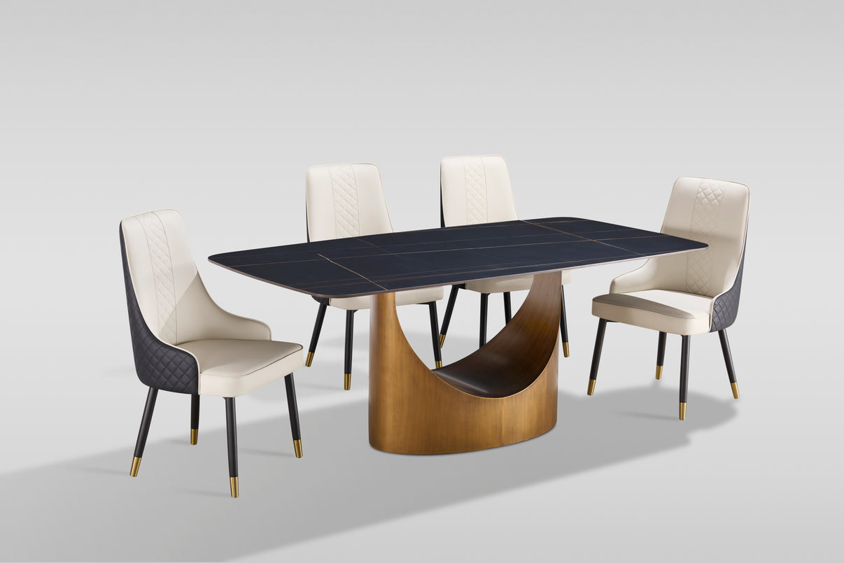 Roxy (Black/Bronze) Dining Room Set by New Era Innovations at Eve Furniture