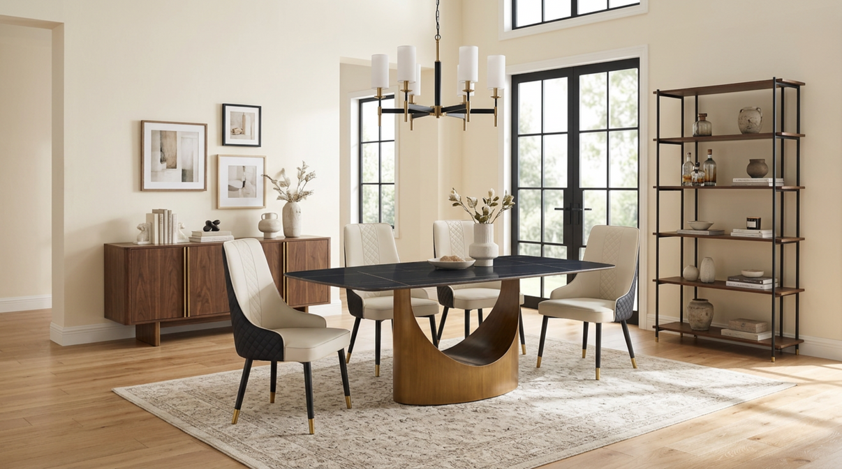 Roxy (Black/Bronze) Dining Room Set by New Era Innovations at Eve Furniture