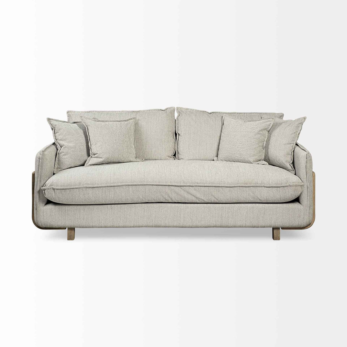 Roy I 84" Frost Gray Upholstered Three Seater Sofa by Mercana at Eve Furniture