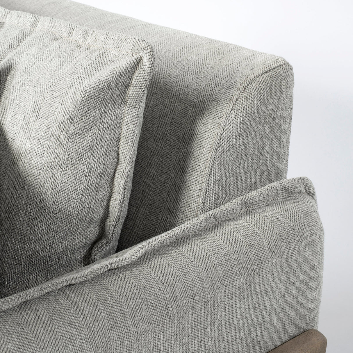 Roy I Frost Gray Upholstered Three Seater Sofa by Mercana at Eve Furniture