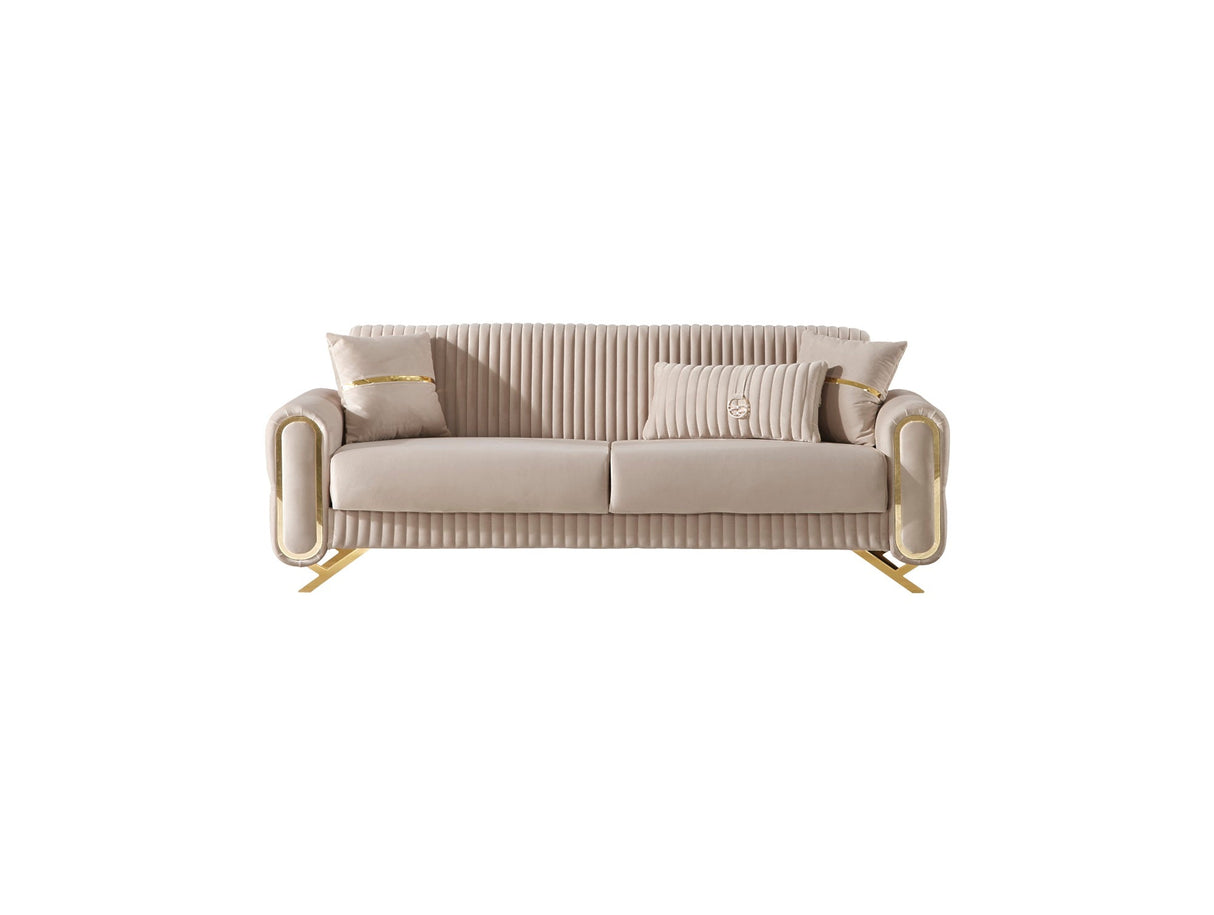 Royal Beige Convertible Sofa by Furnia at Eve Furniture