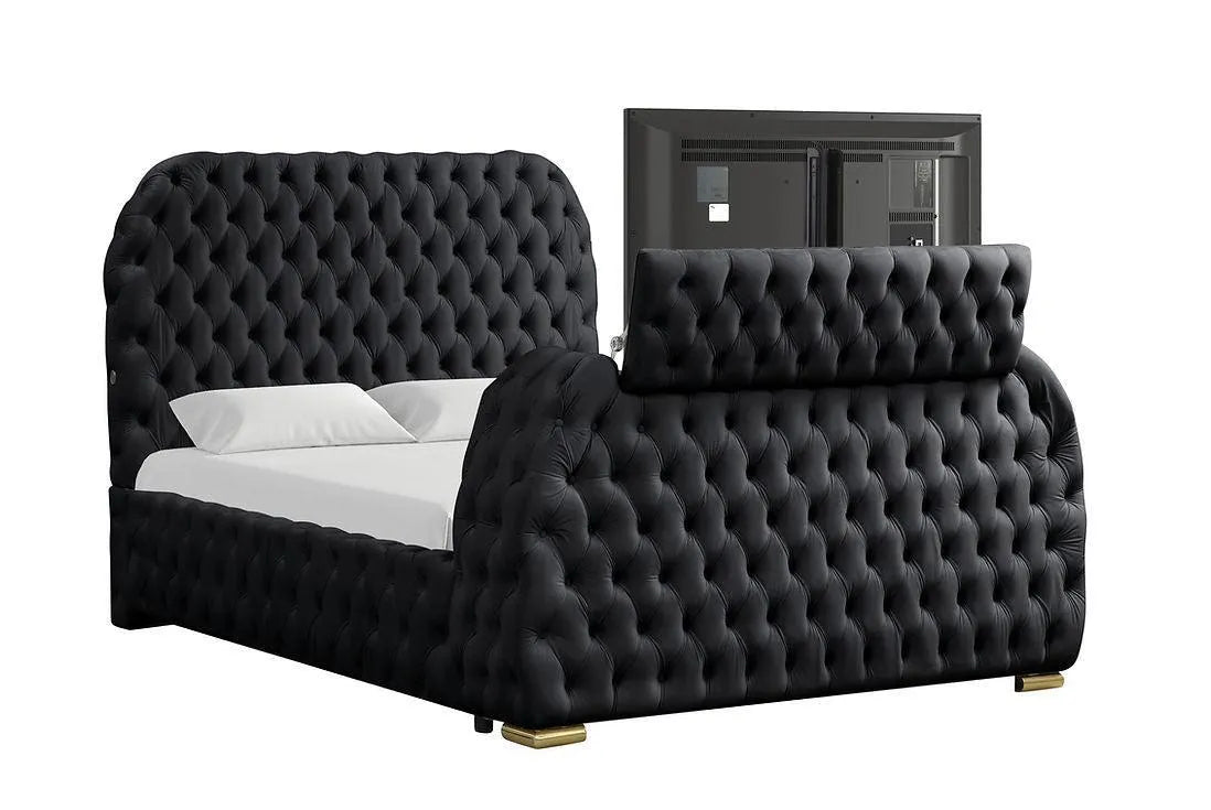 Royal Black Queen Platform Bed by New Era Innovations at Eve Furniture