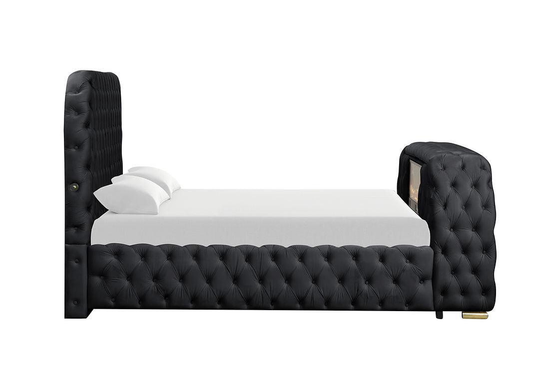 Royal Black King Platform Bed by New Era Innovations at Eve Furniture