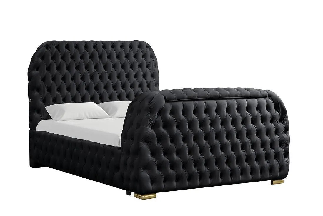 Royal Black Queen Platform Bed by New Era Innovations at Eve Furniture