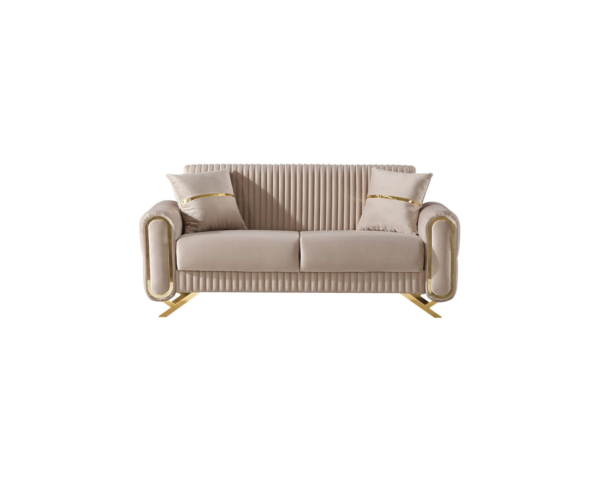 Royal Convertible Loveseat Beige by Furnia at Eve Furniture
