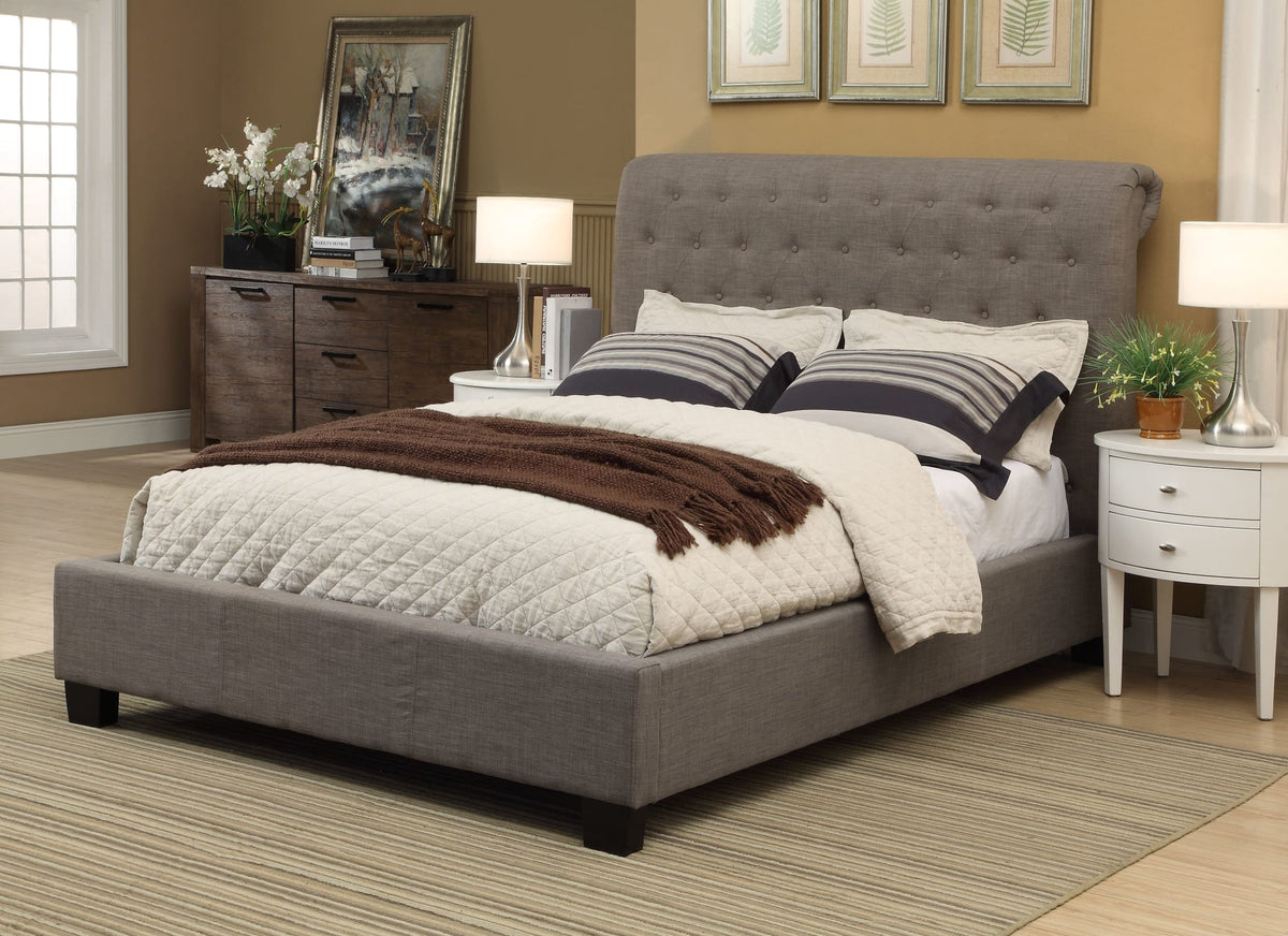 Royal Dolphin Linen Full Tufted Platform Storage Bed by Modus Furniture at Eve Furniture