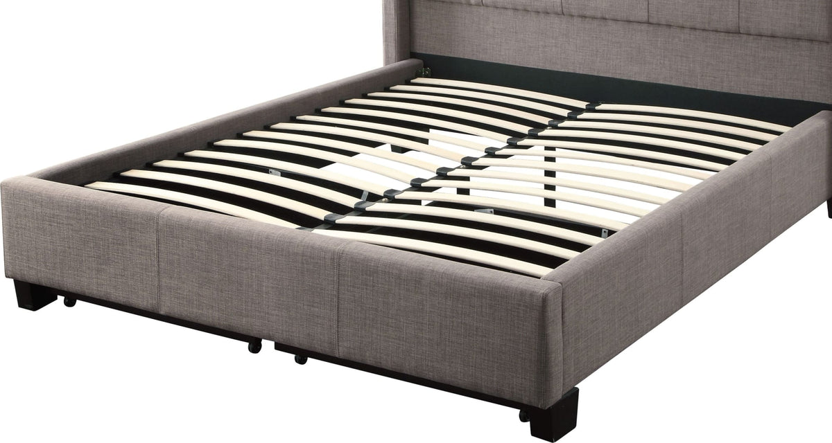 Royal Dolphin Linen Full Tufted Platform Storage Bed by Modus Furniture at Eve Furniture