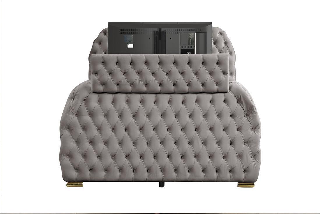 Royal Grey King Platform Bed by New Era Innovations at Eve Furniture