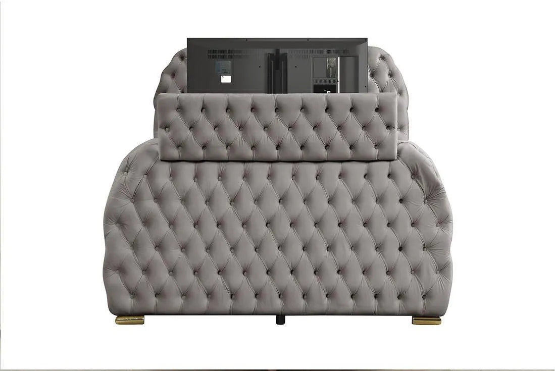 Royal Grey King Platform Bed by New Era Innovations at Eve Furniture