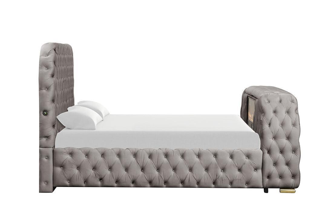 Royal Grey King Platform Bed by New Era Innovations at Eve Furniture