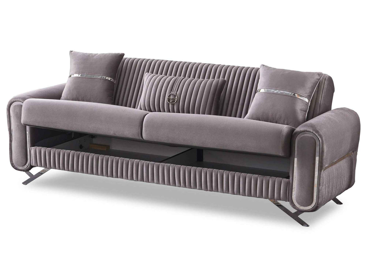 Royal Light Grey Convertible Loveseat by Furnia at Eve Furniture