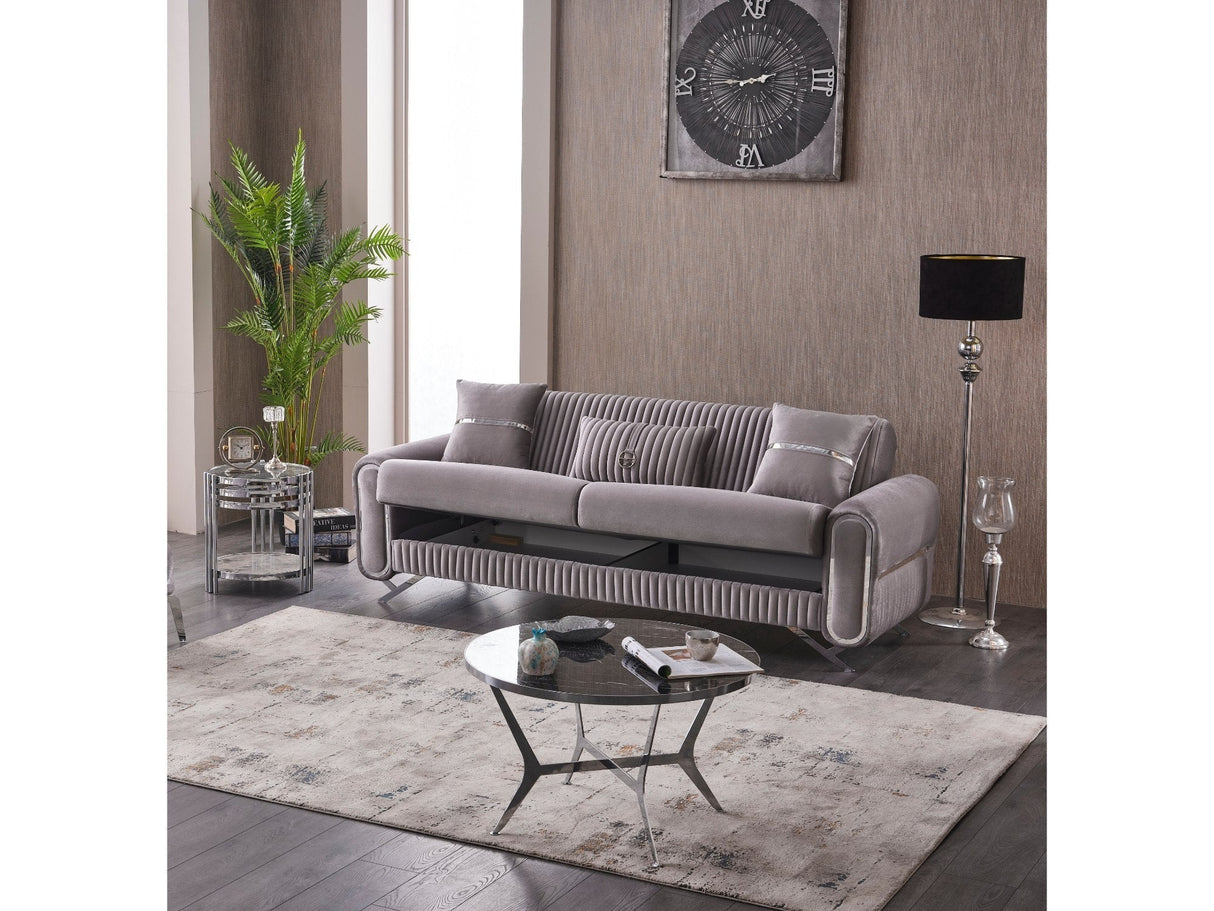Royal Light Grey Convertible Sofa by Furnia at Eve Furniture